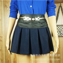 工厂直供秋冬新款女装半身裙百褶短裙复古呢子半身裙一件代发