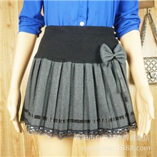 工厂直供秋冬新款女装半身短裙毛呢子料半身裙高腰百褶呢子裙