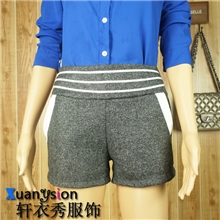 工厂直供秋冬新款女装毛呢短裤松紧腰女装短裤呢子料秋冬短裤
