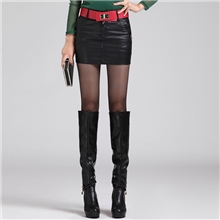 碧诱狐秋冬新款PU皮半身裙仿真皮包臀短裙显瘦女一步裙Q07003