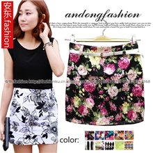 2013夏季新品复古印花大花短裙包臀裙高腰半身裙条纹菱形多花色93