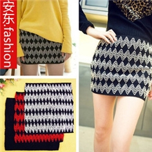 日系秋冬几何菱形超版型韩国秋冬短裙半身裙打底裙厂家批发