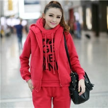 2013冬季大码卫衣三件套连帽运动休闲套装抓绒加厚卫衣女实拍