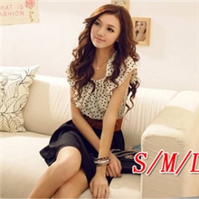 气质甜美圆点縮腰洋装韩版连衣裙