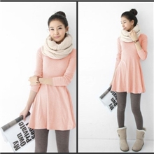 【厂家直供】秋装磨毛螺纹长款连衣裙长袖连衣裙打底裙