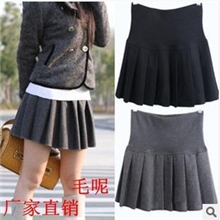 量大从优批发秋冬款毛呢裙百褶裙打底裙高腰裙