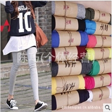 【厂家直供】糖果色高弹力hm莫代尔打底裤9分裤长裤铅笔裤