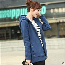 2013秋冬装大码开衫女装中长款卫衣加厚韩版休闲外套现货
