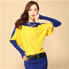 一件代发2013韩版秋装新款女装针织包臀拼接品牌长袖连衣裙B225