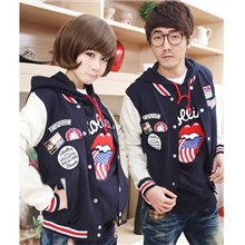 12年秋装新款韩版贴布徽章情侣卫衣/棒球服棒球衫Q036