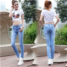 UDCOOL日韩女装弹力小脚铅笔裤女长裤库存女装牛仔裤厂家批发