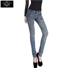 【热点同款】秋冬外贸原单韩国女装批发新款小脚铅笔女式牛仔裤