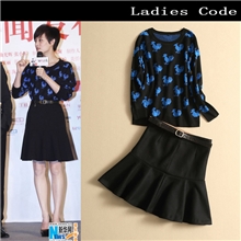 【热点同款】欧美女装辣妈正传孙俪明星同款针织衫+半身裙套装