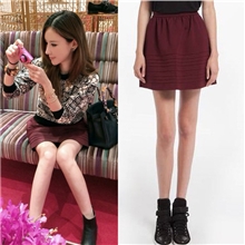 2013秋冬新款呛口小辣椒9月24日百搭酒红色半身裙蓬蓬裙伞裙