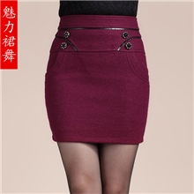 2013秋冬新款韩版毛呢包臀裙高腰大码一步裙呢子女半身裙厂家直销
