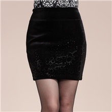 2013秋冬新款韩国包臀一步裙烫钻半身裙高腰大码金丝绒女半裙厂家