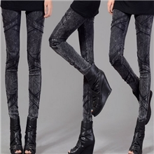 经典款超显瘦弹性女裤仿牛仔女士打底裤大码棉布铅笔裤小脚裤