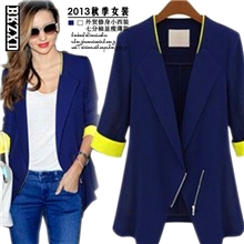 2013秋季女装外贸原单修身七分袖显瘦薄款新款小西装外套女
