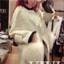 欧洲站外贸原单韩国圈圈羊毛呢子风衣毛呢外套女大衣一件代发