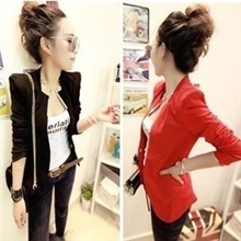 2013秋装新款韩版女装秋季女士修身百搭金属领西装暗扣小西服外套