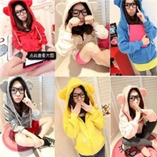 2013秋装新款韩版女装熊耳朵大帽子拉链带帽薄外套薄卫衣开衫外套