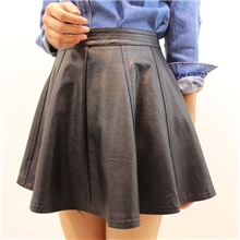2013新款韩国仿真皮水洗皮高腰蓬蓬半身裙拼接包臀皮裙短裙批发