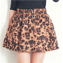 2013秋冬新款女装韩系复古豹纹半身裙短裙高腰蓬蓬裙百褶裙女批发