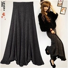 2013秋冬新款荷叶边毛线裙包臀鱼尾欧美复古针织半身长裙大摆