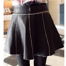 2013秋季新款韩版加绒加厚pu皮半身裙A字裙伞裙短裙子女装批发