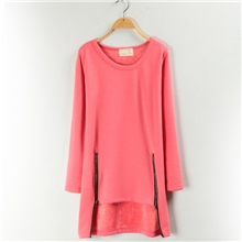 冬季显瘦打底衫加绒加厚T恤双拉链韩版长袖打底衫