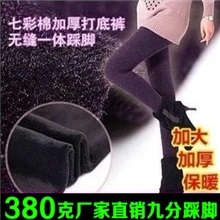 安莎七彩棉女装新款加厚打底裤女士保暖裤无缝加档一体裤批发