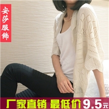 厂家直销2013韩版镂空钩花针织衫防晒披肩小外套蝙蝠袖宽松批发