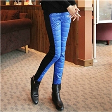 冬季仿羽绒裤加绒加厚打底裤女修身显瘦保暖裤羽绒棉裤厂家直销