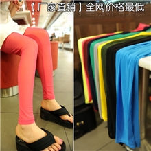 2013韩版春夏季新款超薄显瘦弹力网纱九分裤糖果色打底裤批发