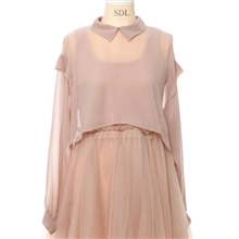 【出厂价】lena着s新款雪纺梦幻纱长袖连衣裙