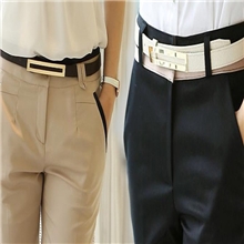 2013黑白新款百搭皮带腰带女士腰带皮带金色扣头带身车线