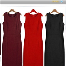 连衣裙批发新款新品包臀秋冬毛呢连衣裙修身收腰背心裙大码女装