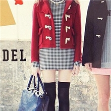 实拍精品！2013年秋冬新款LENA着S家连帽牛角扣羊毛呢子外套短款