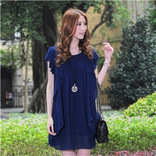 厂价直销正品特价胖mm显瘦加肥大码大号女装OL飘逸珍珠雪纺连衣裙