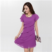 网店加盟2013胖mm大码女装夏装雪纺斜纹显瘦荷叶边连衣裙女大码装