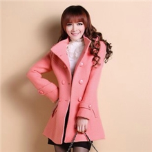 2013秋冬款韩版女装连帽长袖中长款修身毛呢外套新款外套