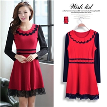 收腰长袖连衣裙分销代发品牌加盟女装代发免费代理一件代发