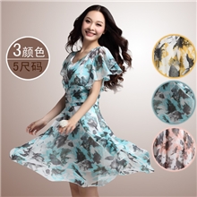 短袖雪纺连衣裙2013妈妈大码女装高档修身裙子低价批发#554