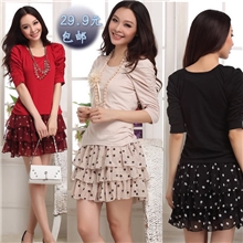 一件代发女装2013年秋冬日韩女装新款针织拼接假两件厂家直销