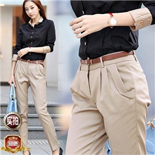 韩版休闲西裤2013淘宝爆款女装棉质OL长裤芊紫花品牌分销2208#