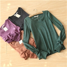 D714爆低价回馈！手指洞冬款加厚磨毛螺纹打底衫