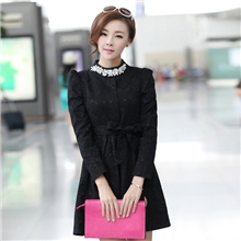 欧亚服饰9828新款女小香风长袖连衣裙气质名媛修身高领打底裙