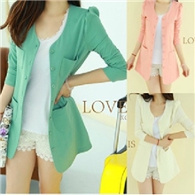 2013秋装新款韩版气质修身百搭中长款小西装外套小西服