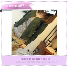 2013秋装新款圆领小夹克外套女装休闲开衫短外套厂家批发