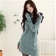 冬款韩版高领修身女式毛衣时尚长款螺纹毛衣JY930996